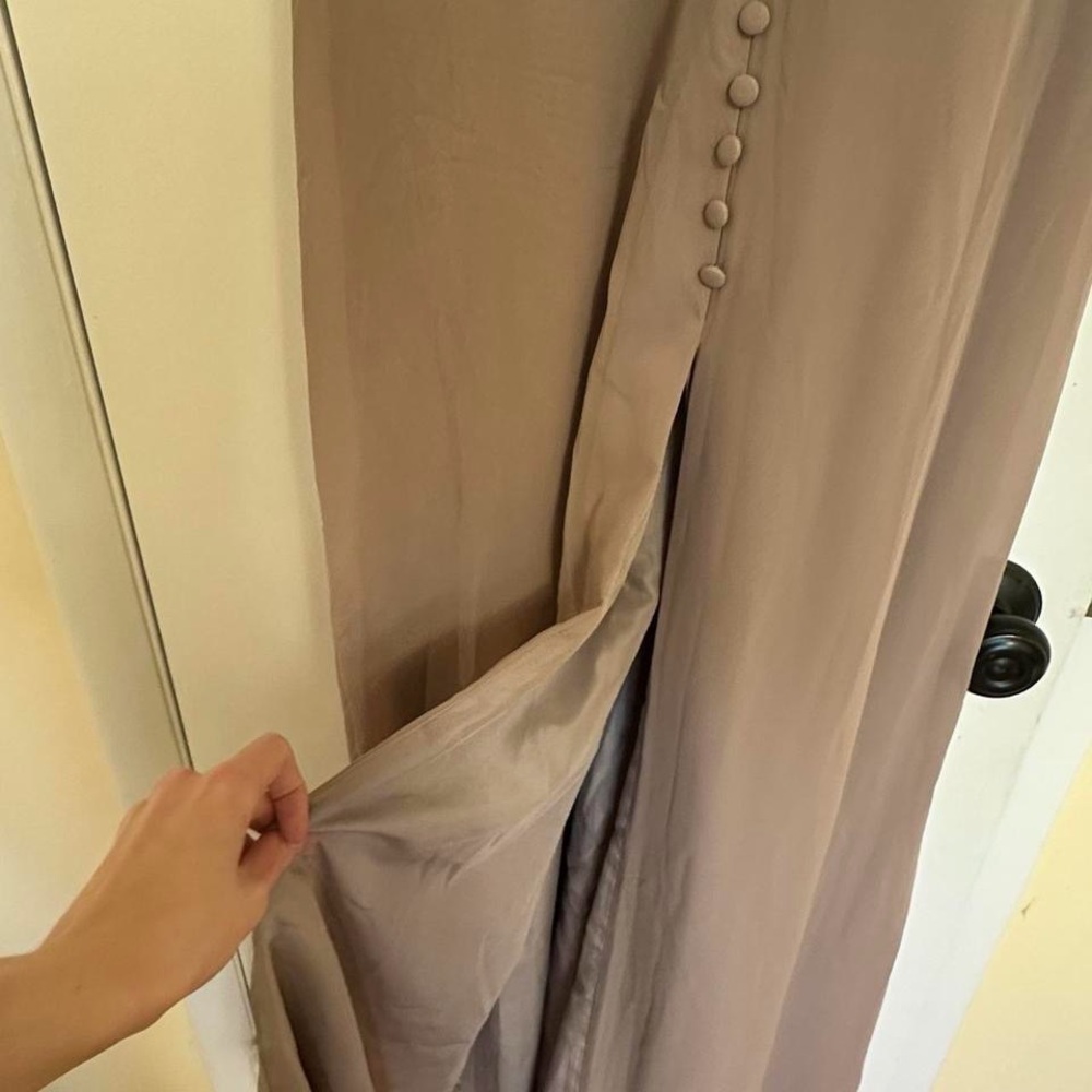 Azazie Strapless Taupe Dress - Picture 3 of 6
